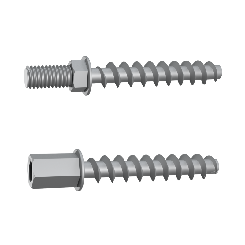 Betonschroef zeskant buitendraad - binnendraad