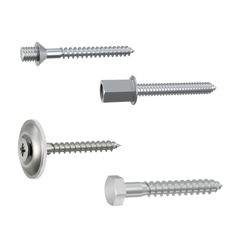 Houtdraadpen, Houtdraadbout en Spenglerschroef combi afbeeleding